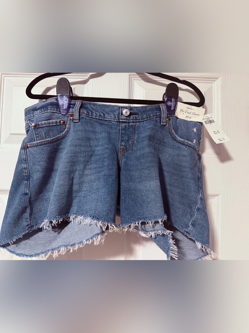 Abercrombie & Fitch Blue Denim Frayed Skort